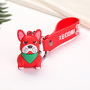 Fashion French Bulldog Keychain Bag Pendant Leather Car Keychain Couple Key Holder Chain Ring Cute Dog Trinket Animal Keyfob
