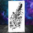 Owl Moth Jewelry Temporary Tattoo For Women Men Mandala Henna Flower Tattoo Mehndi Fake Pendants Geometric Tatoo Chest Back Lace