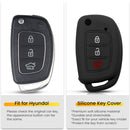 KEYYOU Remote Silicone Car Key Case For Hyundai  Tucson i40 i20 i10 iX35 iX45 Creta Santa fe Cover Keyless Fob 3 Buttons