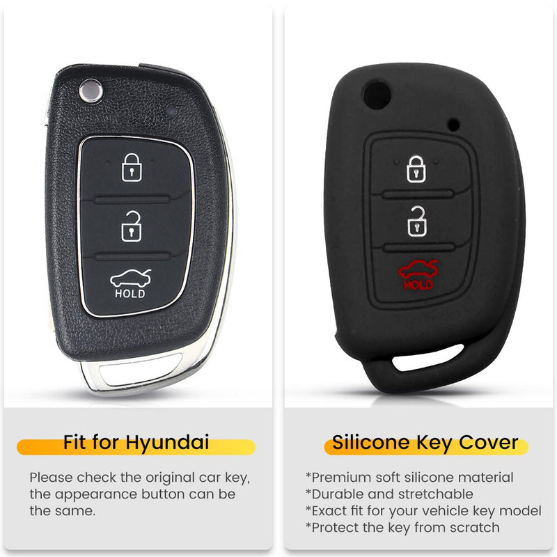 KEYYOU Remote Silicone Car Key Case For Hyundai Tucson i40 i20 i10 iX3