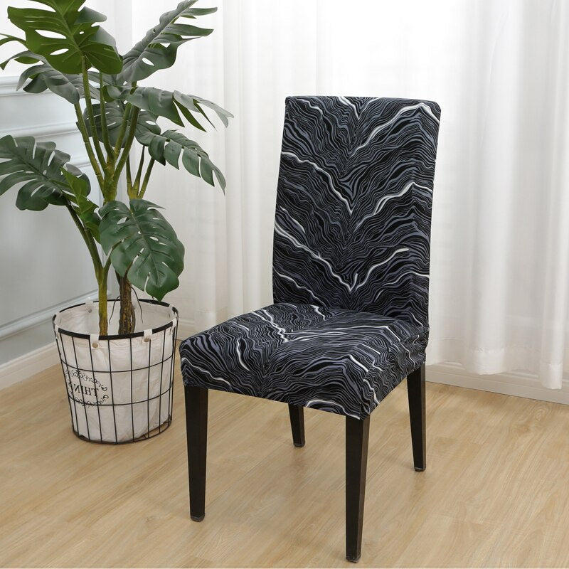 Square lattice printed stretch chair cover for dining room office banquet chair protector elastic material armchair cover