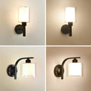 Decoration Loft Indoor Wall Lamp Glass Shade for Bedroom Stair Modern Minimalist Bedside Lights Black E27 Base