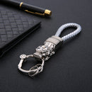 Honest Luxury Men Women Car Keychain Leapard Dragon Genuine Leather Rope Key Ring for Male Jewelry Creativity Gift Wholesale