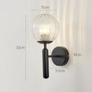 Decoration Loft Indoor Wall Lamp Glass Shade for Bedroom Stair Modern Minimalist Bedside Lights Black E27 Base