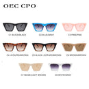 OEC CPO New Fashion Cat Eye Sunglasses Women Fashion Brand Designer Sun Glasses Female Trend Shades Brown Eyewear UV400 O947