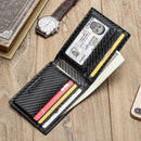 ZOVYVOL Customized Name Carbon Fiber Leather Smart Wallet Cards Holder RFID Money Clips Wallet Men Slim Purse Credit Card Holder
