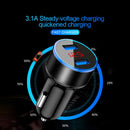 Car Charger For Cigarette Lighter Smart Phone USB Adapter Mobile Phone Charger Dual USB Digital Display Voltmeter Fast Charging