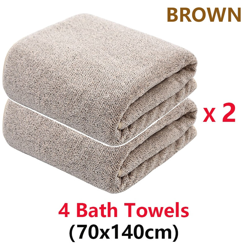 2/4 Pcs Bamboo Charcoal Coral Velvet Bath Towel For Adult Soft Absorbent Quick-Drying Towel Home Bathroom Microfiber Towel Sets