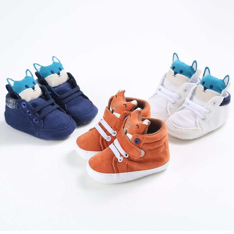 Baby Animal  Shoes Kid Boy Girl Fox Head Cotton Cloth First Walker Anti-slip Soft Sole Toddler Sneaker suit for 0-1 year