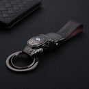 Honest Luxury Men Women Car Keychain Leapard Dragon Genuine Leather Rope Key Ring for Male Jewelry Creativity Gift Wholesale