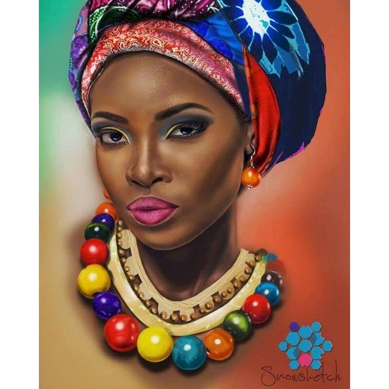 RUOPOTY 60x75cm Frame Painting By Numbers For Adults Children African Woman Figure Paint By Number Home Wall Decoration Crafts
