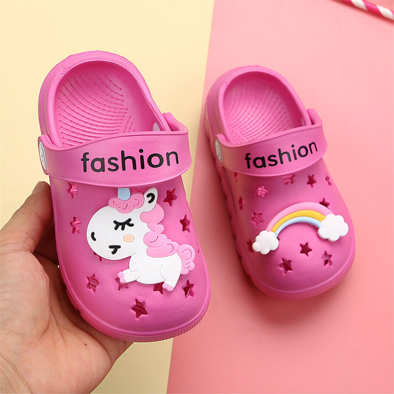 Unicorn Slippers for Boy Girl Rainbow Shoes Toddler Animal Kids Outdoor Baby Slippers PVC Cartoon Kids Slippers