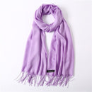 Solid Color Soft Women Scarf Cashmere-like Scarves Lady Thin Shawls Wraps Pashmina Femal Hijab Headband