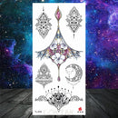 Owl Moth Jewelry Temporary Tattoo For Women Men Mandala Henna Flower Tattoo Mehndi Fake Pendants Geometric Tatoo Chest Back Lace