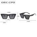 OEC CPO New Fashion Cat Eye Sunglasses Women Fashion Brand Designer Sun Glasses Female Trend Shades Brown Eyewear UV400 O947