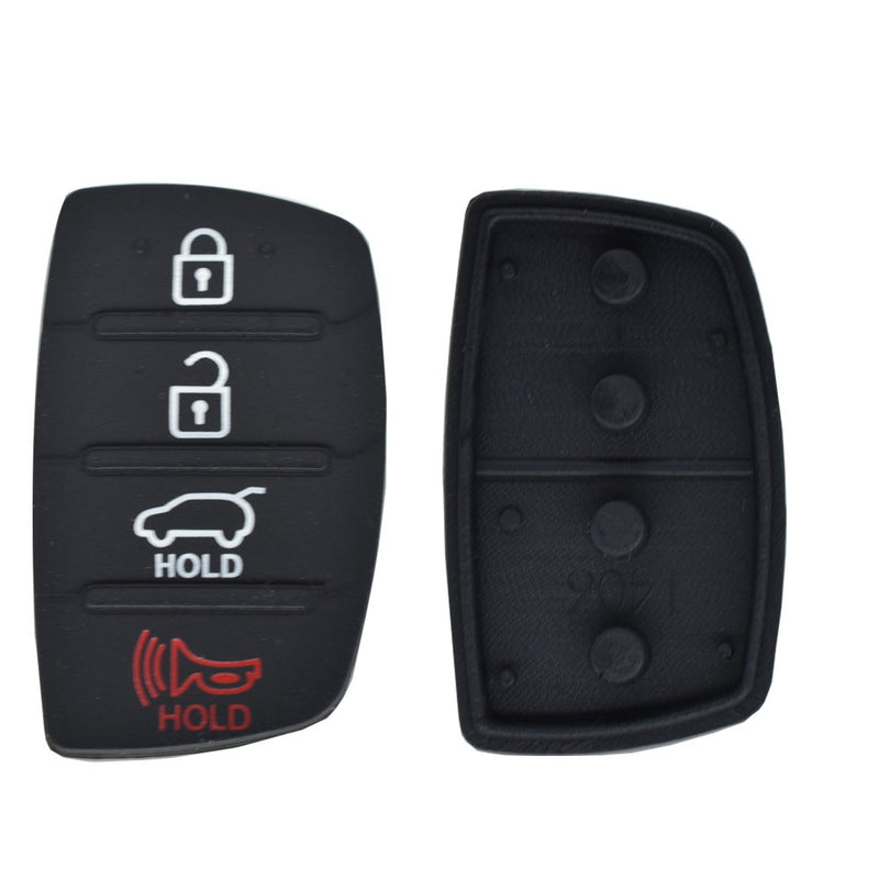 Rubber Car Key Cover Pad For Hyundai Tucson Santa fe / ix45 Sonata i40 4 Button Repair Car Key Shell Replacement Fob Case Skin