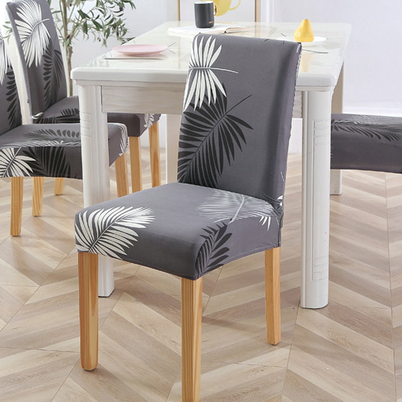 Square lattice printed stretch chair cover for dining room office banquet chair protector elastic material armchair cover