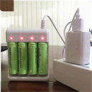 High-Speed USB 3/4 Slot Fast Rechargeable Battery Charger Short Circuit Protection AAA And AA Rechargeable Battery Station
