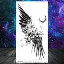 Owl Moth Jewelry Temporary Tattoo For Women Men Mandala Henna Flower Tattoo Mehndi Fake Pendants Geometric Tatoo Chest Back Lace