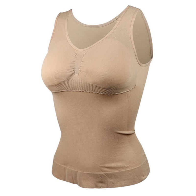 Buy Women's Cami Shaper Tummy Control Padded Bra Camisole Cami Seamless  Compression Tank Top Shapewear Body Shaper, Beige, M at