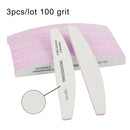 3/5/10Pcs Professional Nail File 80 100 180 Grit Unhas De Gel Nail Files Sandpaper Moon Style Acrylic Nail File Art Tools