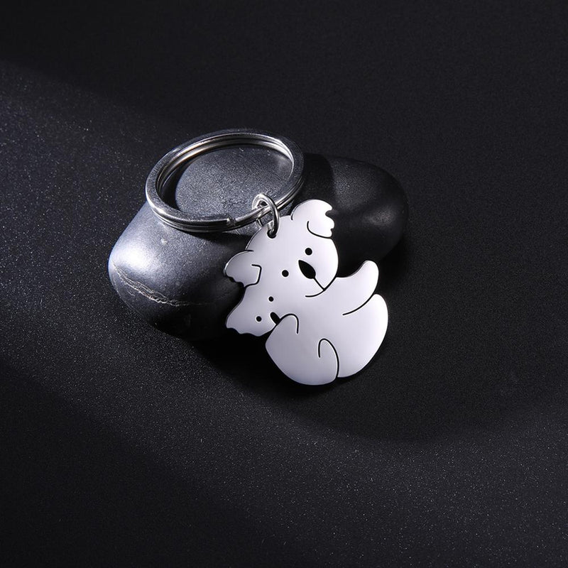 Teamer Cute Koala Pendant Keychain Stainless Steel Animal Keyring Bag Car Key Chain for Women Jewelry Accessories Gift wholesale