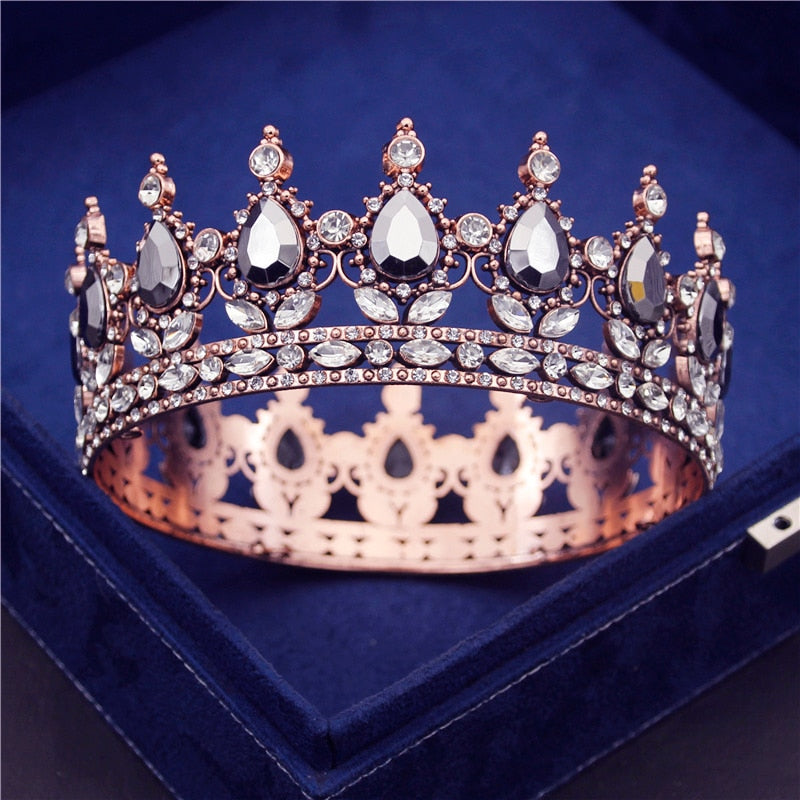 Crystal Vintage Royal Queen King Tiaras and Crowns Men/Women Pageant Prom Diadem Hair Ornaments Wedding Hair Jewelry Accessories