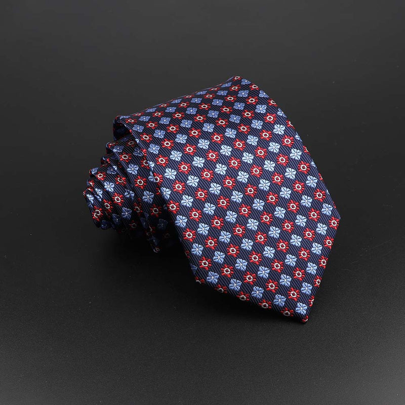 Fashion Polyester Necktie For Men Business Meeting Formal Striped Dot Floral 8cm Jacquard Tie Daily Wear Cravat Suit Accessories