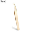 Stainless Steel Eyelashes Tweezers Professional For Lashes Extension Gold Decor Anti-static Eyebrow Tweezers Eyelash Extension
