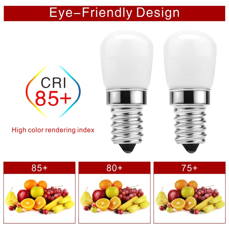 2pcs/lot 3W E14 LED Fridge Light Bulb Refrigerator Corn bulb AC 220V LED Lamp White/Warm white SMD2835 Replace Halogen Light