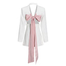 TWOTWINSTYLE Colorblock Casual Women's Coat Notched Long Sleeve Patchwork Diamond Slim Female Blazer Clothing