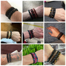 Vintage Multilayer Men Bracelet Natural Stone Lava Beads Bracelet Fashion Black Arrow Charm Bracelet Bangles Jewelry Male Women
