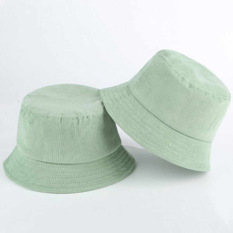 Blank Corduroy Bucket Hat For Women Spring Plain Men Panama Outdoor Hiking Beach Fishing Cap Sunscreen Female Sunhat Bob