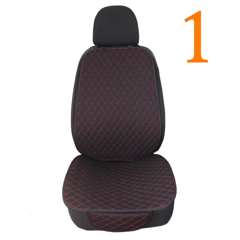 Car Seat Cover Protector Auto Flax Front Back Rear Backrest Linen Seat Cushion Pad for Automotive Interior Truck Suv Van