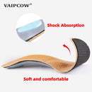 VAIPCOW Orthopedic Insole For Flat Feet Arch Support PU Leather Latex Orthotic Insoles For Feet suitable men women Shoes Sole