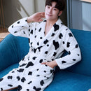 Lovers Coral Fleece Robe Warm Sleepwear Women Men Thicken Flannel Bathrobe Lounge Nightgown Home Clothes Bigsize