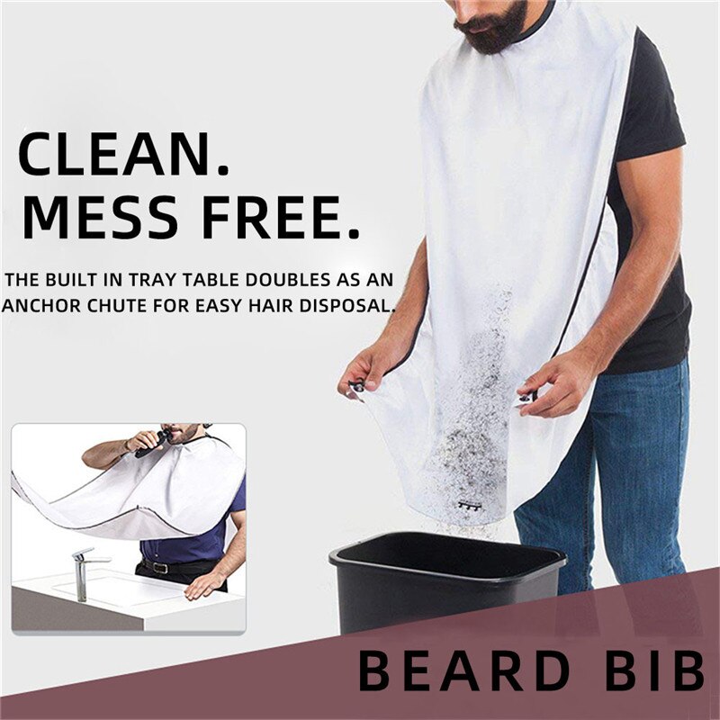 Shaving Wai Men's Style Apron Transparent Suction Cup Male Shaving Apron Bathroom Beard Catcher Care Clean Hair Holder Creative