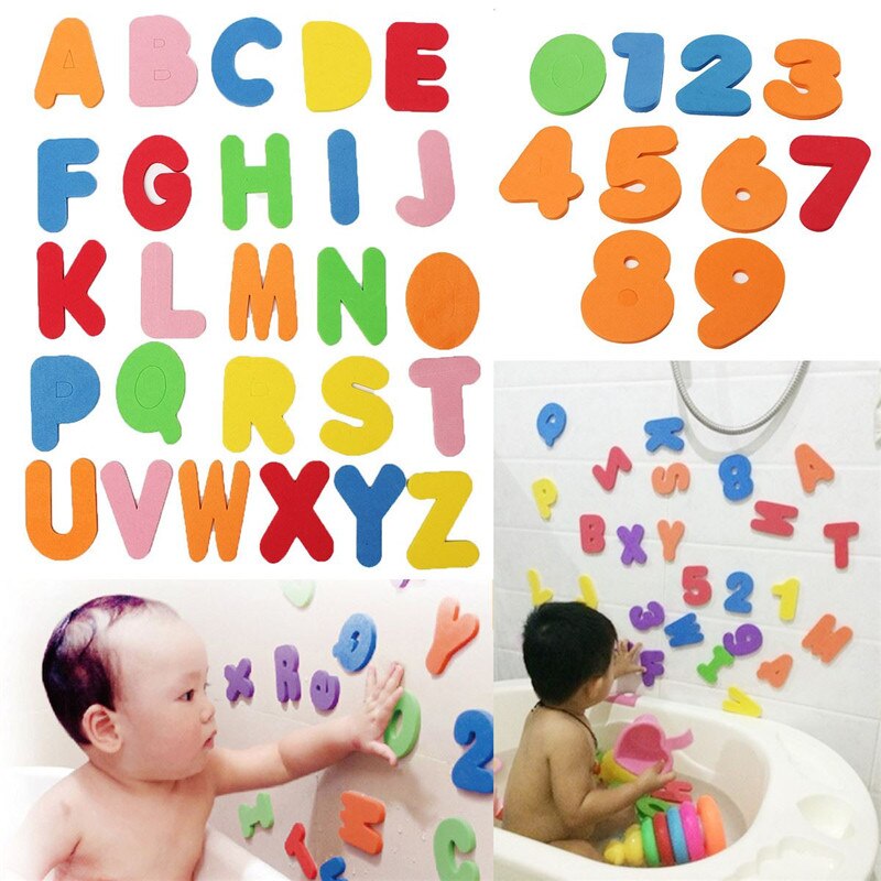 36PCS/set Baby Kids Children Educational Toy Foam Letters Numbers Floating Bathroom Bath Tub Kid Toy Boy Girl Gift Wall Stickers