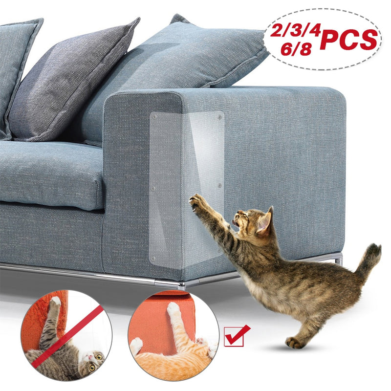 4pcs Cat Scratch Guards Sofa Protector Paw Pad Corner Guard Deterrent Pad Furniture Flexible Vinyl Fit Leather Sofa Couch Door