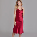 Silky Lady Nightdress Satin Spaghetti Strap Nightgown Intimate Lingerie New Sleepwear White Nightwear Home Dressing Gown