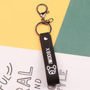 Fashion French Bulldog Keychain Bag Pendant Leather Car Keychain Couple Key Holder Chain Ring Cute Dog Trinket Animal Keyfob