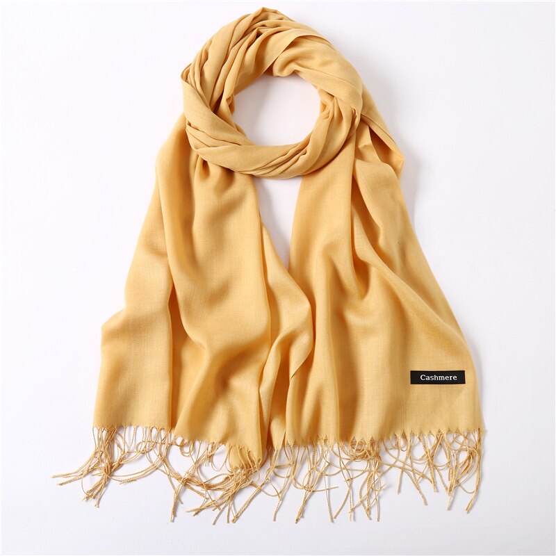 Solid Color Soft Women Scarf Cashmere-like Scarves Lady Thin Shawls Wraps Pashmina Femal Hijab Headband