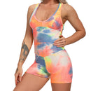 Printed Sexy Backless Playsuit Fitness Tights Jumpsuits Costume Sport Suit Gym Bodysuit Tracksuit For Women