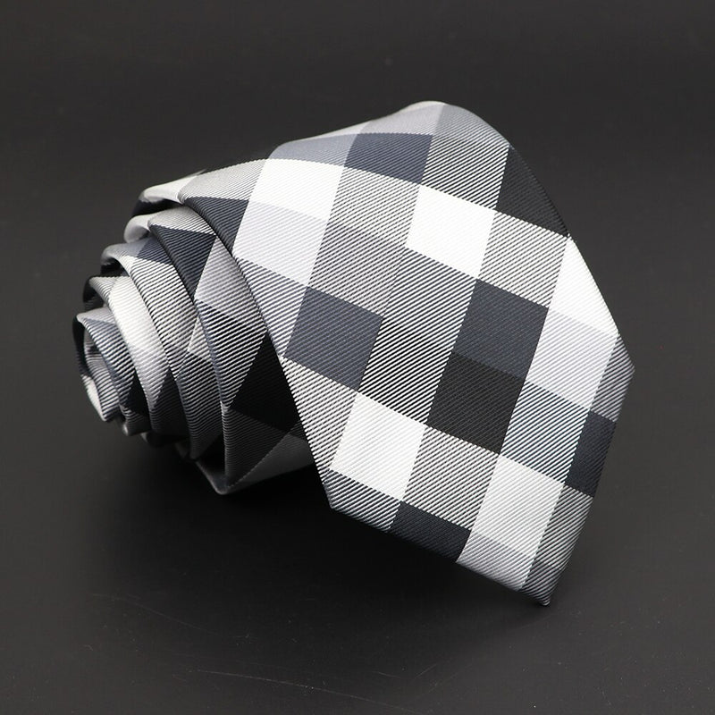 Fashion Polyester Necktie For Men Business Meeting Formal Striped Dot Floral 8cm Jacquard Tie Daily Wear Cravat Suit Accessories