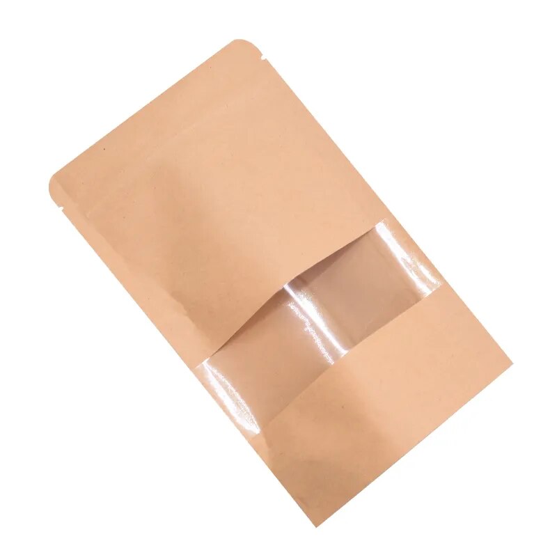 10Pack Small Gift Bags Paper Kraft Paper Candies Bags with Zip Lock Wedding Birthday Party Kids Favors Cookies Packing Supplies