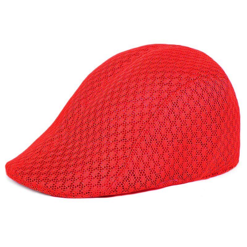 Men Women Casual Beret Hat Fashion Breathable Mesh Flat Cap Newsboy Style Beret Hats  Adjustable Adjustable Caps Gorras