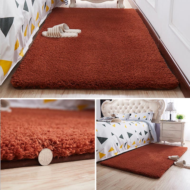 Nordic Fluffy Carpet For Bedroom Living Room Large Size Plush Anti-slip Soft  Door Mat White pink Red Children's Rugs For Room