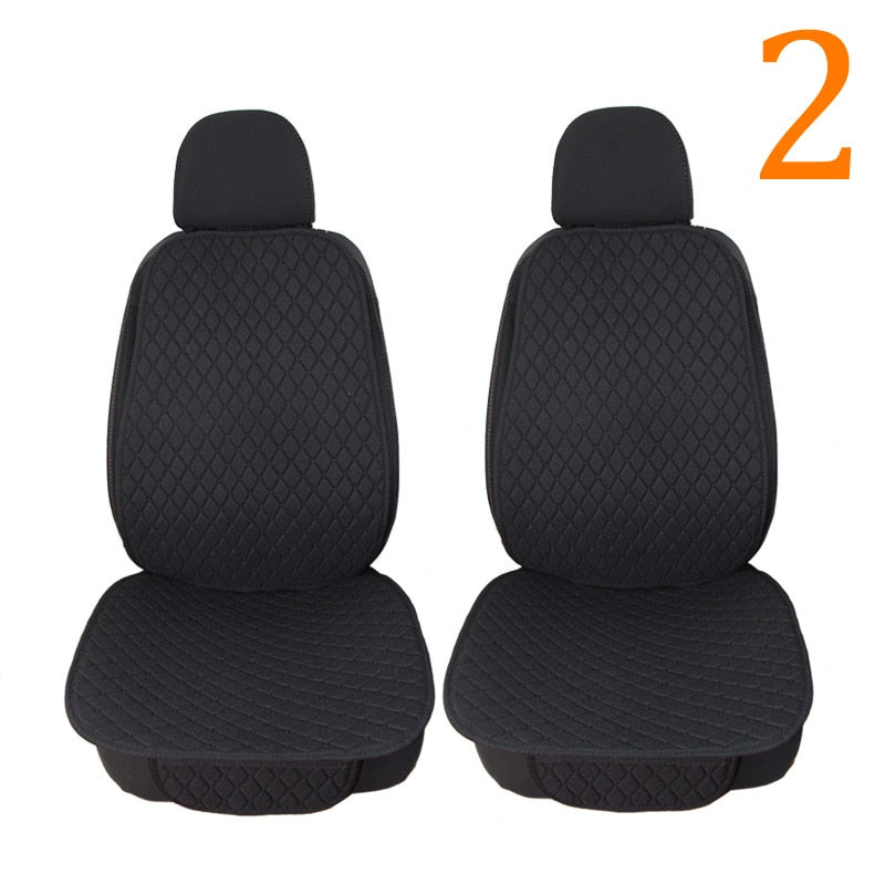 Car Seat Cover Protector Auto Flax Front Back Rear Backrest Linen Seat Cushion Pad for Automotive Interior Truck Suv Van