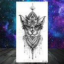 Owl Moth Jewelry Temporary Tattoo For Women Men Mandala Henna Flower Tattoo Mehndi Fake Pendants Geometric Tatoo Chest Back Lace