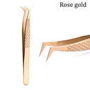 Stainless Steel Eyelashes Tweezers Professional For Lashes Extension Gold Decor Anti-static Eyebrow Tweezers Eyelash Extension